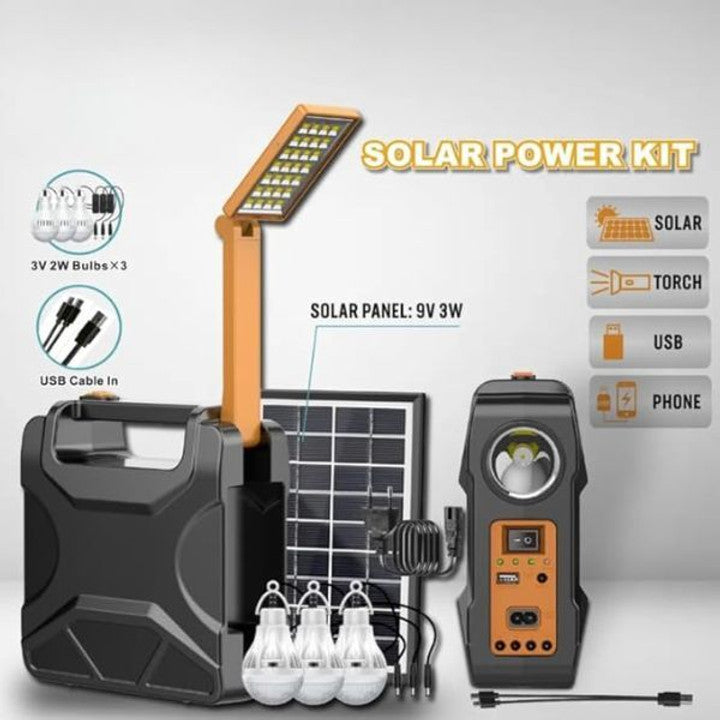 Drumstone (10+7 Years Warranty) PRO Solar Mini Inverter Set | 3 LED Bulbs | 20000mAh Battery & Phone Charging