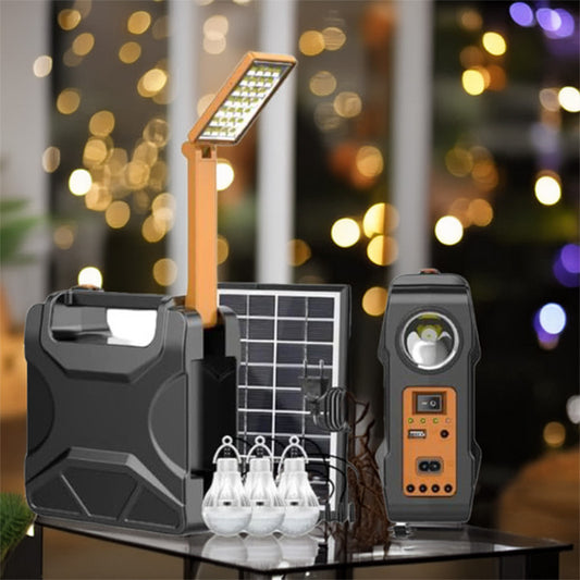 Drumstone (10+7 Years Warranty) PRO Solar Mini Inverter Set | 3 LED Bulbs | 20000mAh Battery & Phone Charging