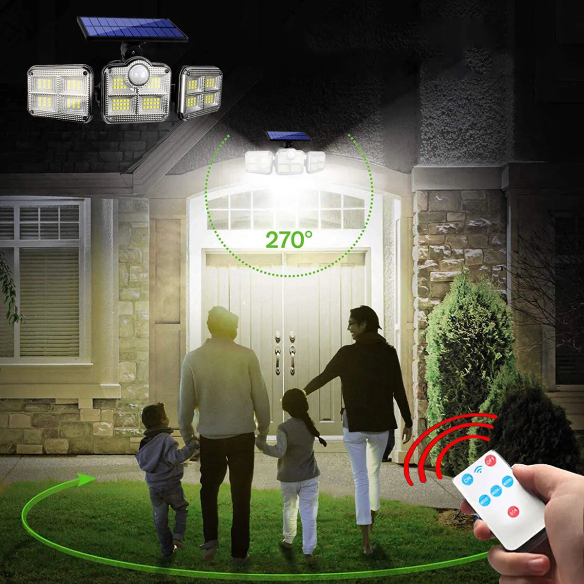 Outdoor Solar Light, Solar Light with Motion Sensor Ip65 Waterproof 238 Led Outdoor 10000 mAh Battery 🔋 5 years warranty