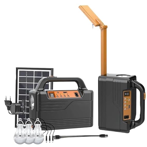 Drumstone (10+7 Years Warranty) PRO Solar Mini Inverter Set | 3 LED Bulbs | 20000mAh Battery & Phone Charging